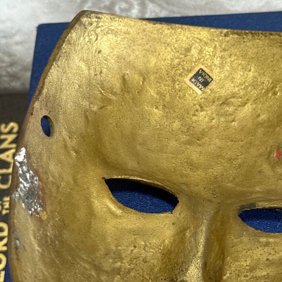 Venetian Wall Mask Brass Gold Green Pink Floral Decorative Face Mask Art India - Picture 4 of 9